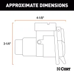 CURT 7-Way Round RV Blade Connector Socket with Integrated Bracket, Vehicle Side thumbnail 2