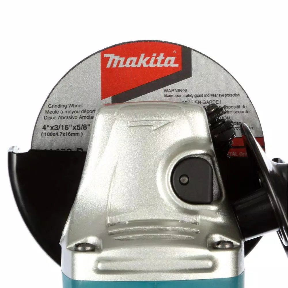Makita 4 in. Corded Angle Grinder, 6 Amp, 11,000 RPM with Grinding Wheel and Hard Case