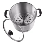 IMUSA 24 Qt. Aluminum Stovetop Steamer with Tempered Glass Lid thumbnail 3