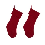 Glitzhome 22 in. Red Knitted Polyester Christmas Stockings, 2-Pack thumbnail 1