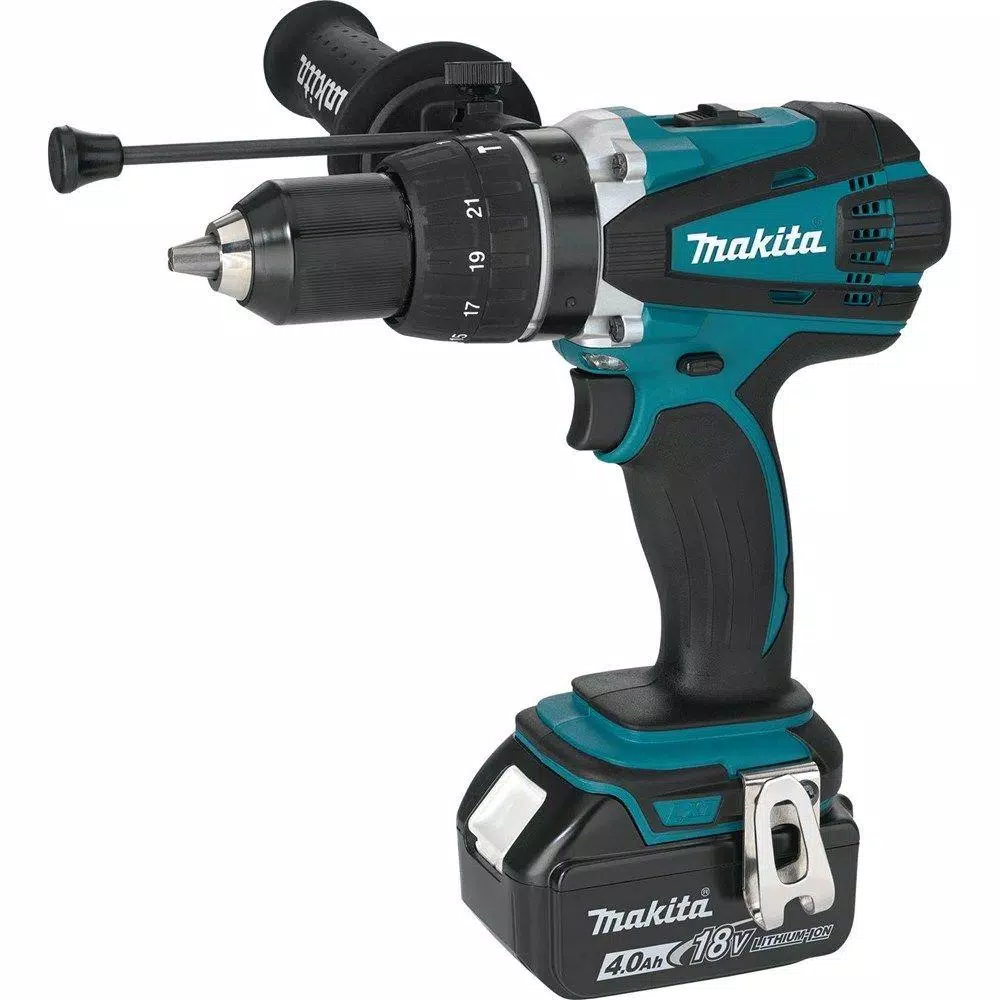 Makita 18V LXT Cordless 1/2 in. Hammer Driver-Drill Kit with (2) 4.0 Ah Batteries, Charger, and Hard Case