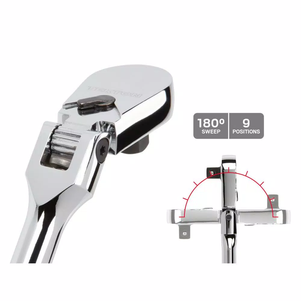 TEKTON 3/8 in. Drive x 8 in. Flex Ratchet with 90-Tooth Gear