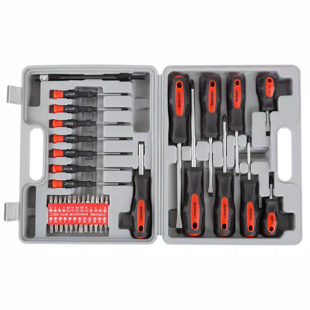 Stalwart 42-Piece Screwdriver Set with Precision Tools and Bit Adaptor Handle