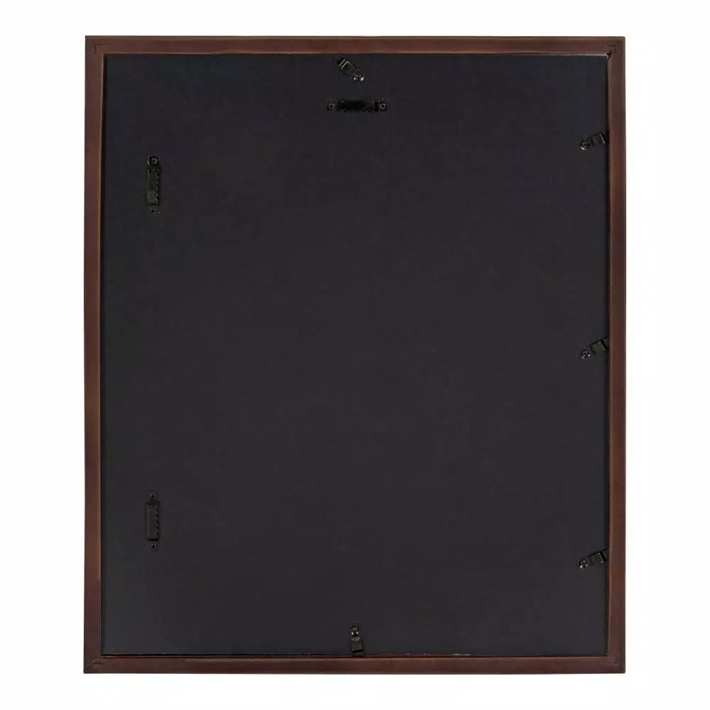 DesignOvation Gallery 13 x 16 in. Walnut Brown Wood Picture Frame with White Mat for 8 x 10 in. Photos