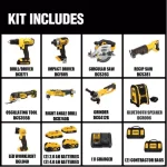 DEWALT 20V MAX Cordless 9-Tool Combo Kit with (2) 2.0Ah and (2) 4.0Ah Batteries thumbnail 2