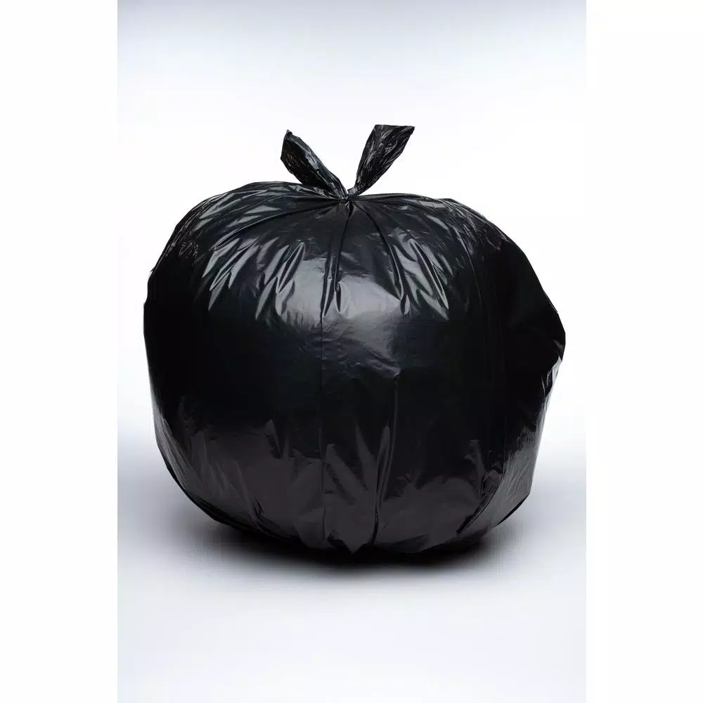 Unbranded 33 Gallon Black Low Density EZ Tie Closure Trash Bags, 1.5 Mil, 100-Count