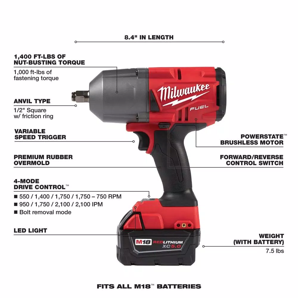 Milwaukee M18 FUEL 3-Tool Combo Kit: Hammer Drill, Impact Driver & High Torque Impact Wrench