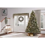 Home Accents Holiday 30in. Sparkling Amelia Pine Pre-lit LED Artificial Christmas Wreath with 50 Warm White Micro-Dot Lights thumbnail 3