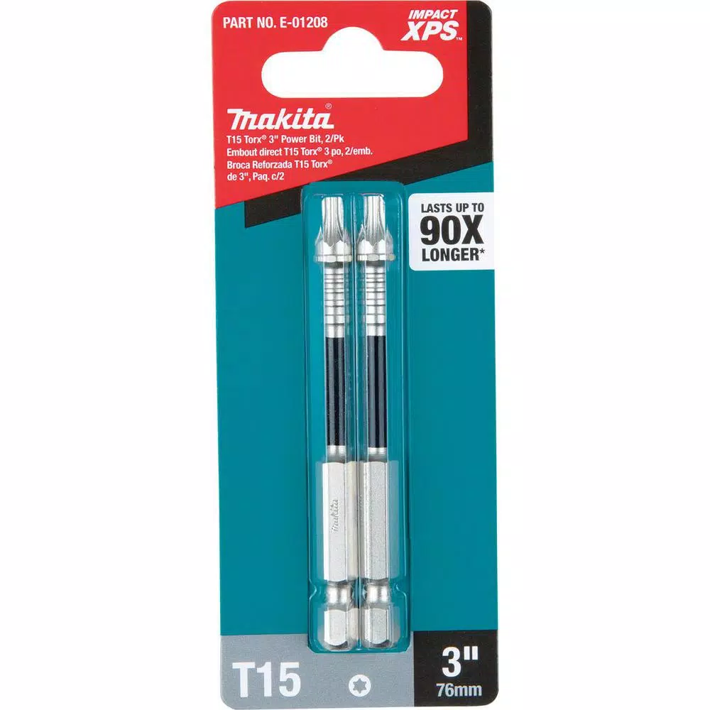 Makita ImpactXPS T15 Torx 3 in. Power Bits, 2-Pack