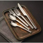 Oneida Chef's Table Hammered 18/0 Stainless Steel European Dinner Forks, Set of 12 thumbnail 3