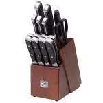 Chicago Cutlery Armitage 16-Piece German Forged Stainless Steel Knife Block Set with Espresso Wood Block thumbnail 1