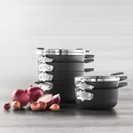 Calphalon Select by Calphalon 9-Piece Hard-Anodized Nonstick Cookware Set, Space-Saving Nesting Design, Black thumbnail 3