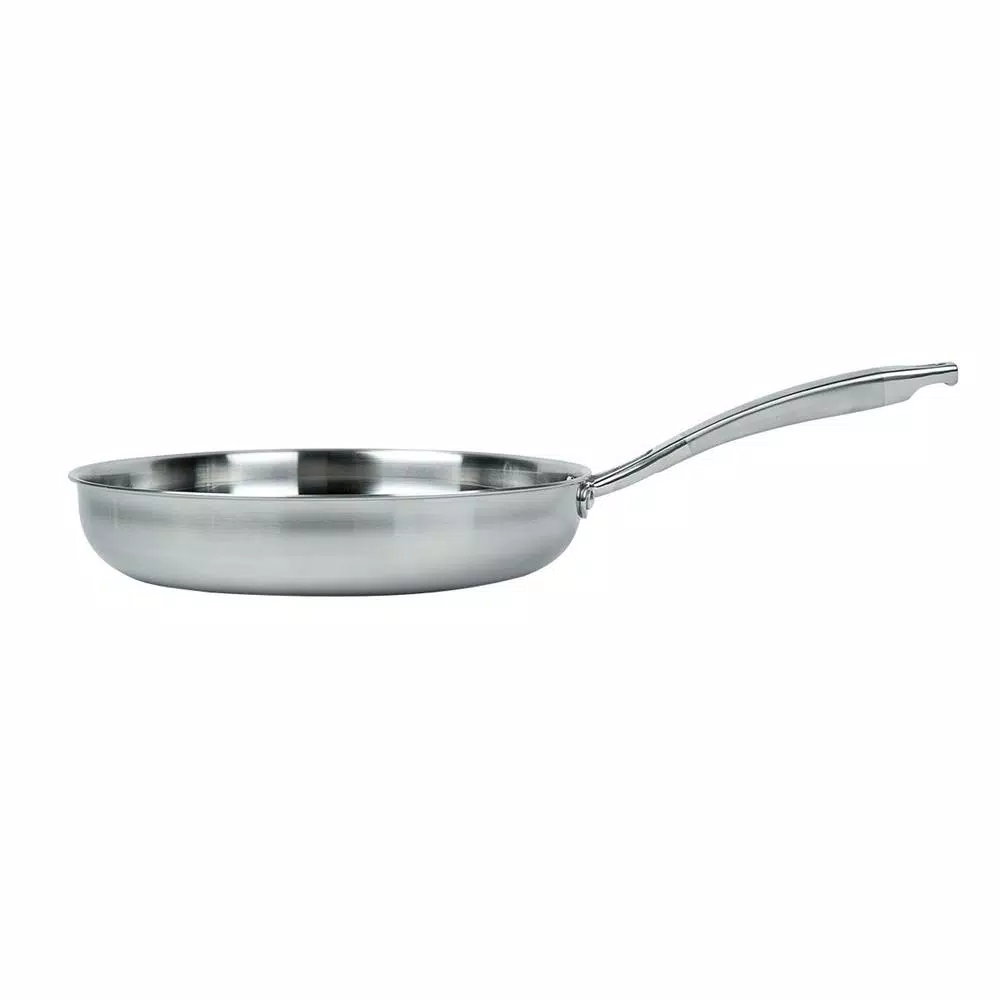 MasterPan Chefs Series 11 in. Stainless Steel Nonstick Frying Pan, Tri-Ply Induction Compatible