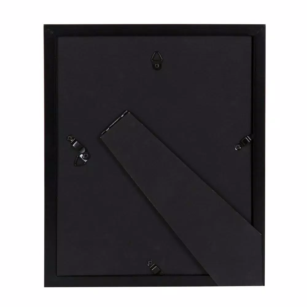 DesignOvation Gallery Wood Picture Frame Set, Black Satin Finish, Matted to 5 x 7 in., Set of 4