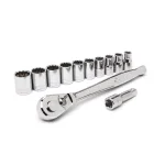 Crescent 12-Piece 1/2 in. Drive 12-Point Ratchet and Socket Set, SAE thumbnail 1