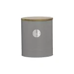 Typhoon Living Gray Cookie Tin with Sustainable Bamboo Lid - 114 oz Carbon Steel Cookie Jar thumbnail 2