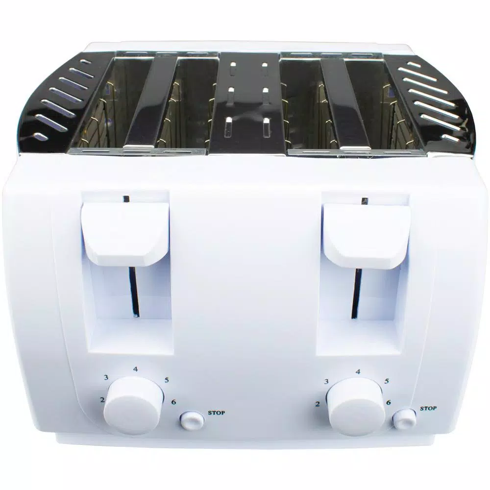 Brentwood Appliances TS-265 4-Slice White Toaster with Cool-Touch Exterior