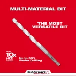 Milwaukee SHOCKWAVE 1/4 in. Carbide Multi-Material Drill Bit, 6 in. Length thumbnail 4