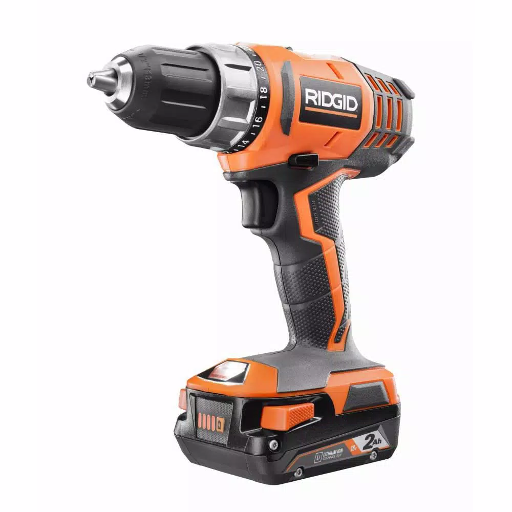 RIDGID 18V Cordless 1/2 in. Compact 2-Speed Drill/Driver Kit with 2 Ah Battery, Charger, and Tool Bag