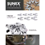 SUNEX TOOLS SUNEXPRESS 7-Piece Crowfoot Wrench Set, SAE, Alloy Steel thumbnail 5