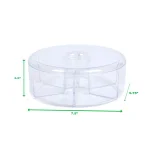 Mind Reader Clear Acrylic 6-Compartment Tea Bag Organizer with Lid, Round Pantry Storage Container thumbnail 6