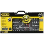 Stanley 170-Piece SAE & Metric Ratchet and Socket Set, 1/2 in Drive, Chrome Vanadium Steel thumbnail 2