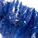 Nearly Natural 6 ft. Blue Flocked Artificial Christmas Garland with 50 Warm White LED Lights thumbnail 3