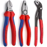 KNIPEX 3-Piece Pliers Set with Combination, Diagonal, and Cobra Water Pump Pliers thumbnail 1