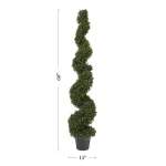 Pure Garden 60 in. Faux Boxwood Spiral Topiary Artificial Plant thumbnail 2