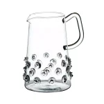 Abigails Clear Mouth-Blown Glass Pitcher with Decorative Swirls, 10 fl. oz. thumbnail 1