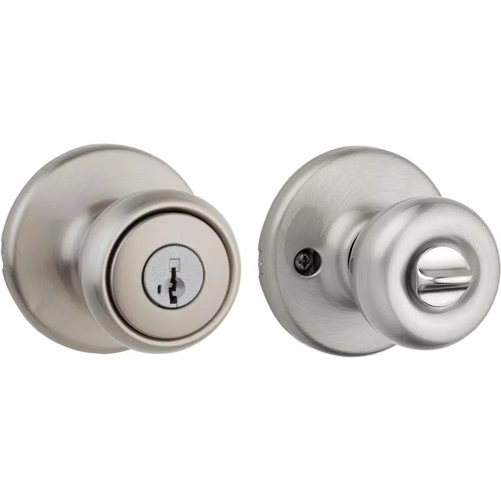 Kwikset Tylo Keyed Entry Door Knob with SmartKey Security - Satin Nickel