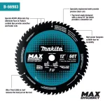 Makita 12 in. 60T Carbide-Tipped Max Efficiency Miter Saw Blade thumbnail 2
