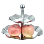 Visol Leaftray Two-Tiered Stainless Steel Leaf-Shaped Fruit and Dessert Stand thumbnail 2