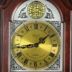 Bedford Clock Collection 38 in. Grand Antique Cherry Oak Chiming Pendulum Wall Clock with 4 Chime Melodies thumbnail 3