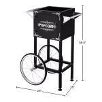 Great Northern Popcorn Replacement Cart with Wheels for 4-6 oz. Machines, Black thumbnail 2