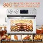 Boyel Living GeekChef 24 Qt. Silver Stainless Steel Digital Convection Air Fryer Toaster Oven with 10-in-1 Functions thumbnail 6