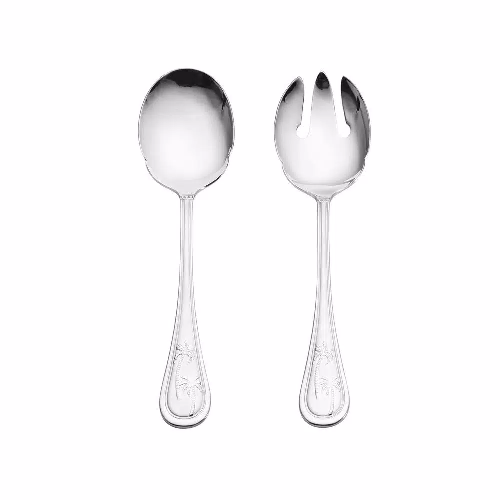 Towle Living Towle Everyday Palm Breeze 2-Piece Stainless Steel Serving Set with Palm Tree Motif