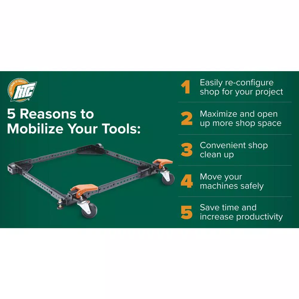 HTC-2000 Steel Universal Mobile Base for Power Tools