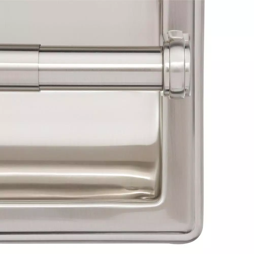Franklin Brass Jamestown Recessed Toilet Paper Holder with Beveled Edges, Brushed Nickel