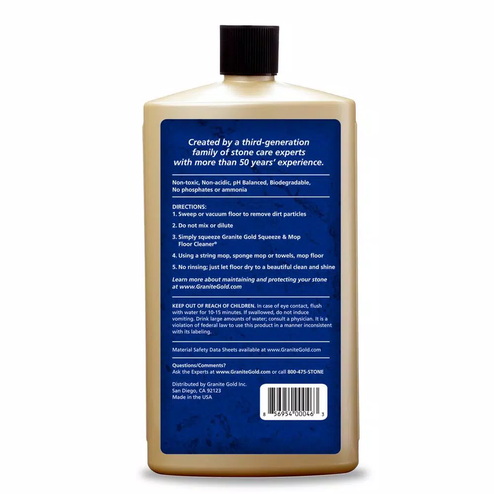 Granite Gold Squeeze and Mop Floor Cleaner, 32 oz. - For Natural Stone, Marble, and Tile