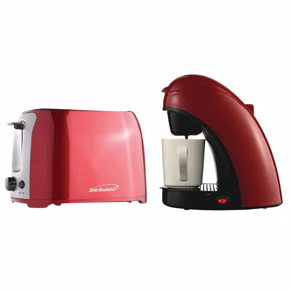 Brentwood Appliances Brentwood Red Single Serve 1-Cup Coffee Maker with Mug