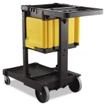 Rubbermaid Commercial Products Locking Janitor Cart Cabinet for Rubbermaid FG6173-88 Cleaning Carts, Yellow thumbnail 3