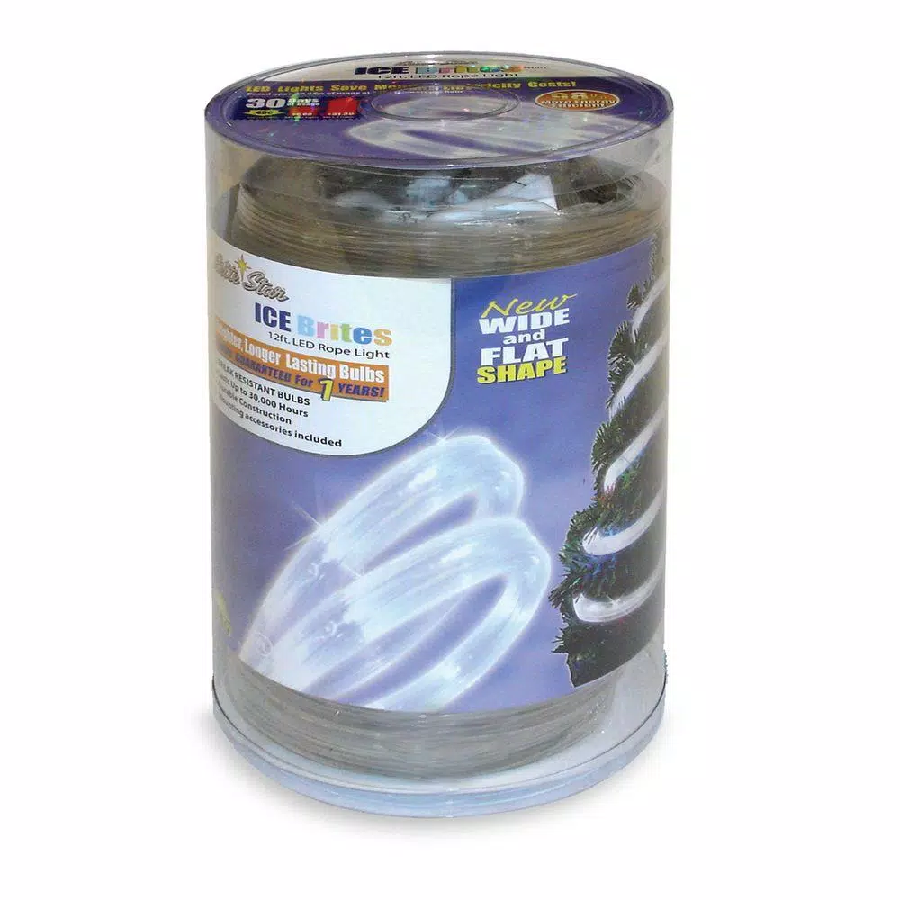 Brite Star 12 ft. 50-Light White LED Flat Rope Light, Indoor/Outdoor