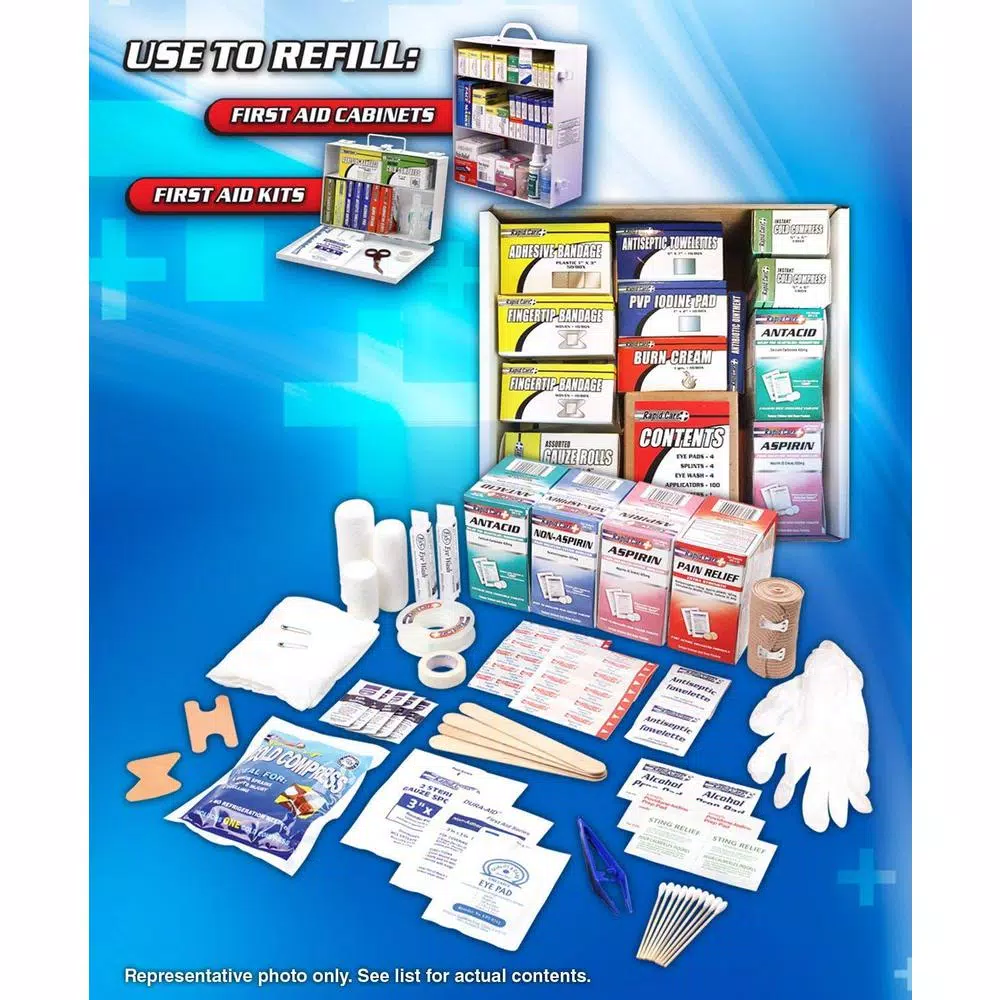 Rapid Care 643-Piece 3-Shelf First Aid Station Refill Kit - ANSI & OSHA Compliant