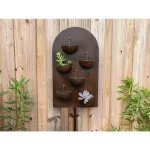 Kenroy Home Silva 31 in. Steel Wall Fountain with Built-in Planters, Rusty Red Finish thumbnail 5