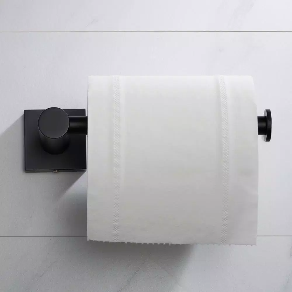 KRAUS Ventus Matte Black Solid Brass Toilet Paper Holder