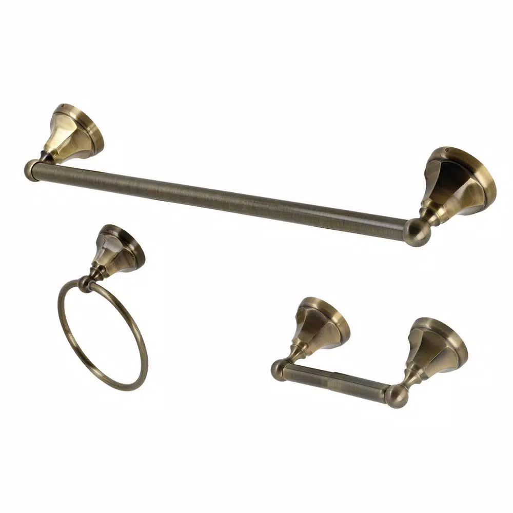 Kingston Brass Metropolitan 3-Piece Bathroom Accessory Set, Antique Brass