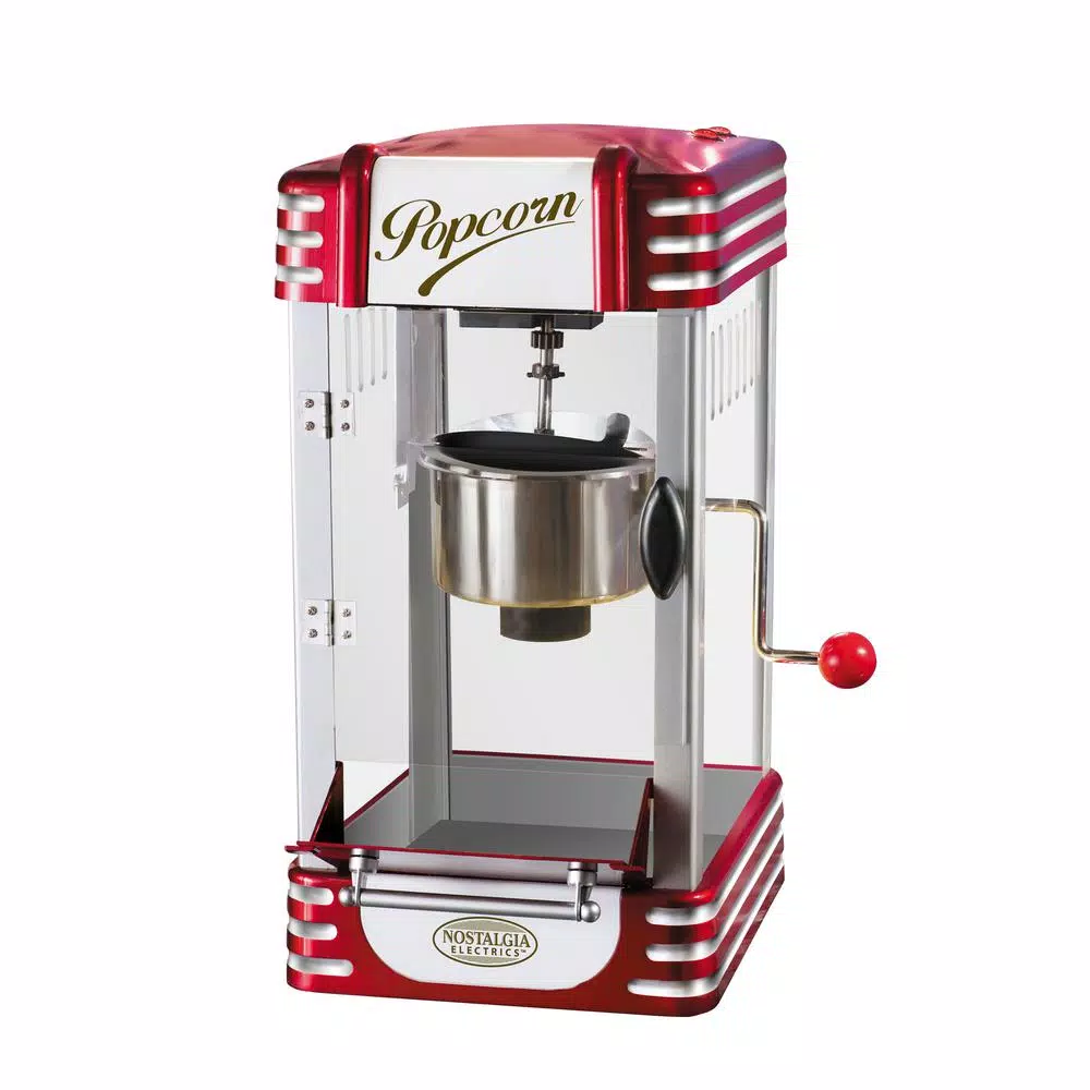 Unbranded Retro Red 2.5 oz. Kettle Popcorn Maker, Countertop Movie Theater Style Popper
