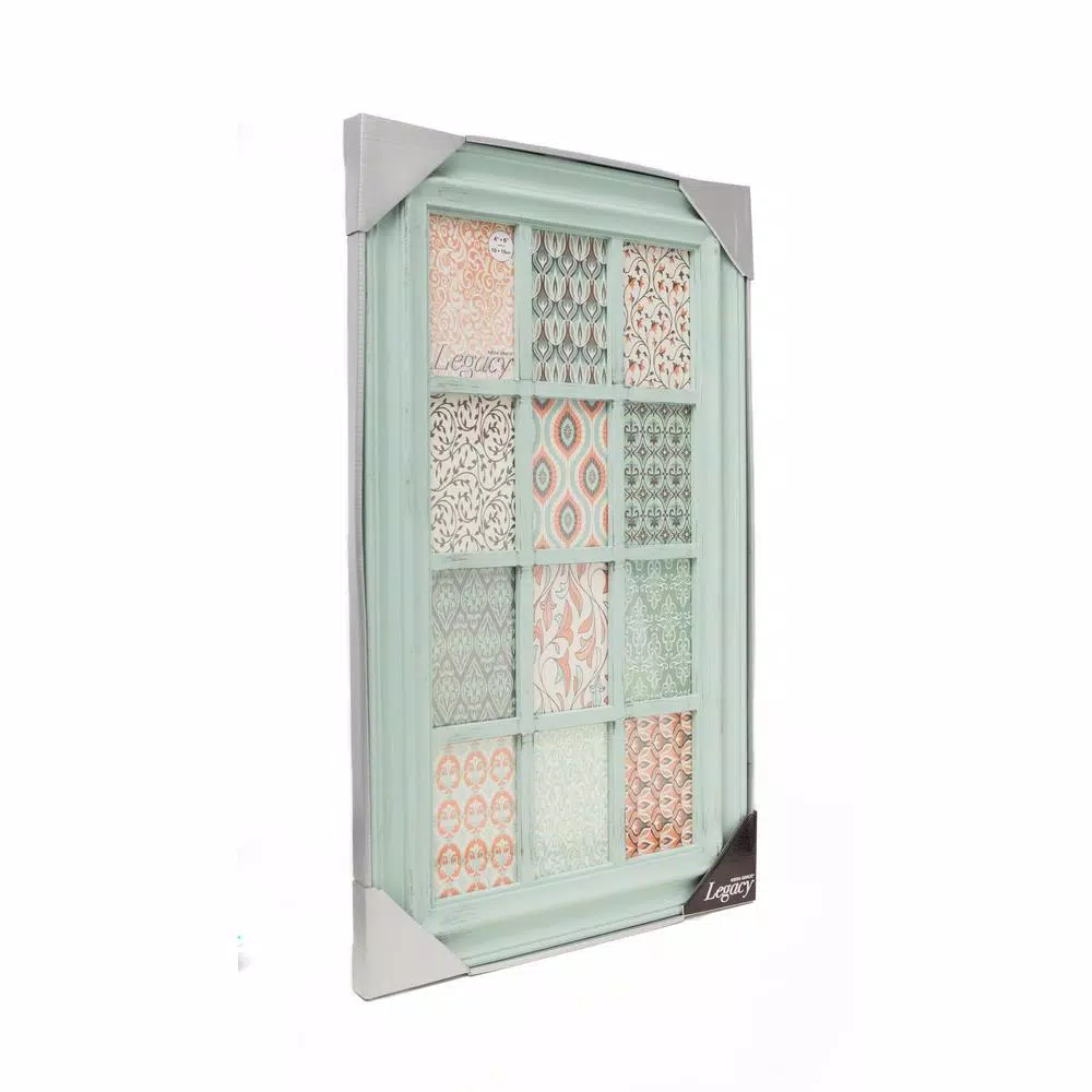 KG kieragrace KG Collage Photo Frame - Green Farmhouse Style, Holds 12 4x6 Photos