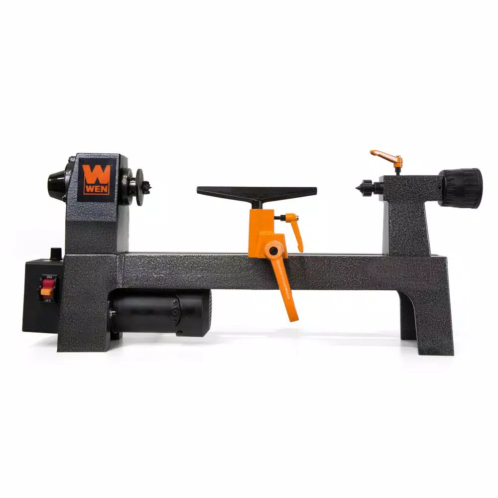 WEN 8 in. x 12 in. Variable Speed Mini Benchtop Wood Lathe, 3.2 Amp